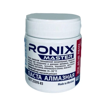 Алмазная паста для камня и стекла АСМ зерно 60/40 ПВМХ 40г красная RONIX master