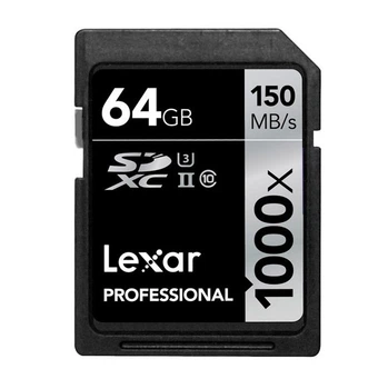 Карта памяти SD 64Gb Lexar Professional 1000x (SD64GCE1000AMZN)