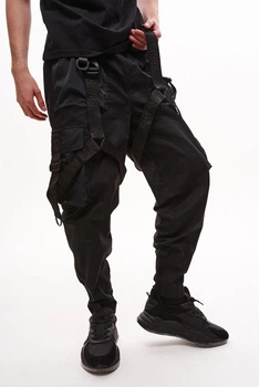 Карго брюки со стропами свободного кроя Ройс Черные TUR WEAR XL