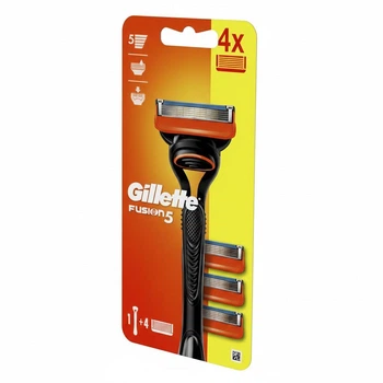 Бритва мужская для бритья Gillette Fusion с 4 сменными кассетами