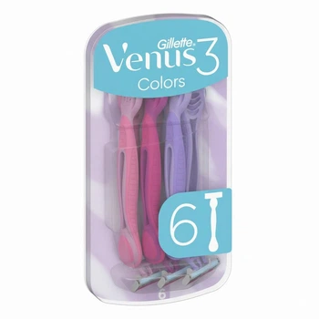 Бритвы одноразовые женские для бритья Gillette Venus 3 Colors, 6 шт
