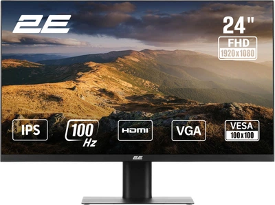 Монитор 23.8" 2E F2425B D-Sub, HDMI, IPS, 100Hz (2E-F2425B-01.EU)