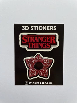 Набір об’ємних 3D наліпок "Stranger Things" (Дивні дива) для декора телефона, ноутбука, блокнота