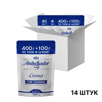 Кофе растворимый сублимированный Ambassador Crema 500г×14уп