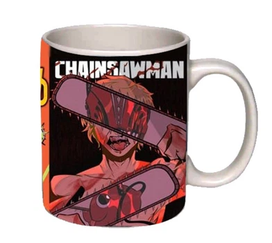 Чашка белая аниме Человек-бензопила Chainsaw Man (z1094)
