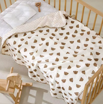 Плед муслиновый 110х110 см Mommy Bag Мишки
