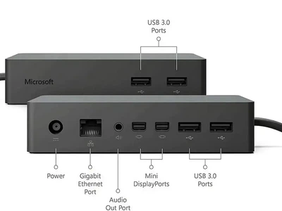 Док-станція Microsoft Surface Dock 1661 – USB, Ethernet, Mini DisplayPort з Блоком живлення 90w б/в