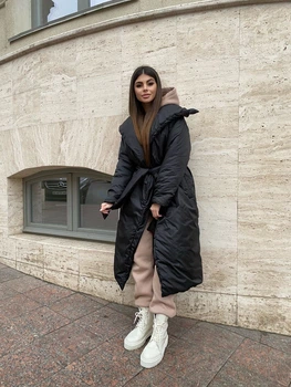 Подовжена куртка-ковдра, колір Чорний Fashion NG_318Black M 2000001000106