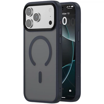 Чехол панель силиконовый Epic Insane Case Metal Buttons with MagFit MagSafe Colorful для Apple iPhone 17 Pro Max (6.9") Navy Blue