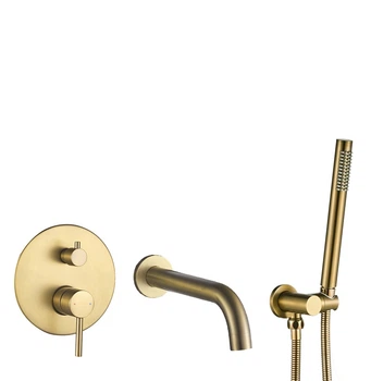 Змішувач для ванни і душу VBI MILANO BRUSHED GOLD прихованого монтажу