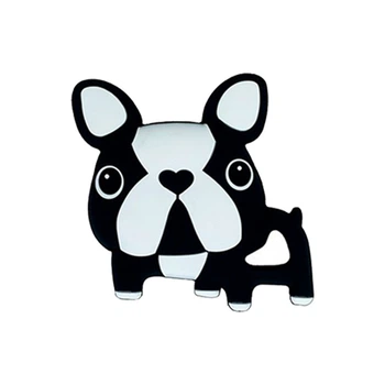 Силиконовый прорезыватель "Бульдожка" Mega Zayka MGZ-0414(Black) черный, 8х1х8 см