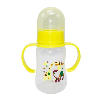 Бутылочка для кормления с ручками Mega Zayka MGZ-0205(Yellow) желтый, 150 мл