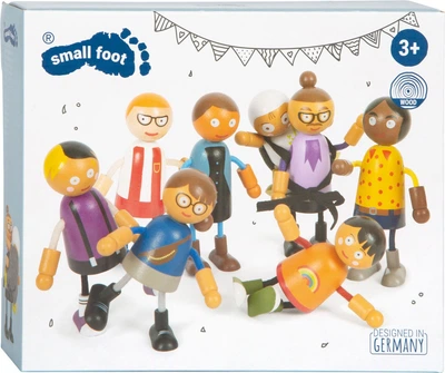 Zestaw figurek Small Foot Drewniani elastyczni lalki Rodzina z Niemowlęciem 11 cm 8 szt 5410856 (4020972124265)