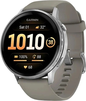 Смарт-годинник Garmin Venu 4 45 mm Silver with Silver Gray Silicone Band (010-03014-01) Refurbished