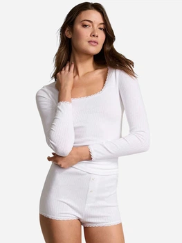 Піжама (лонгсліва + шорти) жіноча бавовняна Victoria's Secret 921778299 L Біла (1159849954)