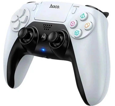 Геймпад Hoco GA1 універсальний Bluetooth контролер 6-Axis, RGB, з вібрацією, для PS4, Android, iOS, Windows - White