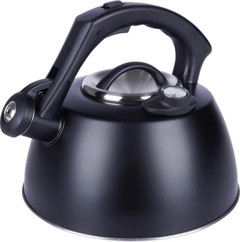 Чайник Vilde зі свистком сталевий чорний з термометром 3 л (5904316457112)