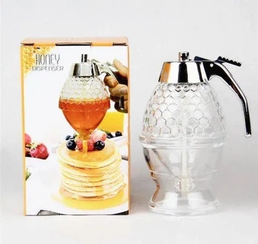Диспенсер для меда 200 мл Honey Dispenser 10 х 15 х 8 см из небьющегося, пищевого акрила, прозрачный