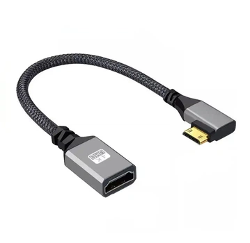 Кабель Переходник SUNROZ Mini HDMI - HDMI (M/F) 4К 2K 60Hz, 20 см (Left) (A-48649)