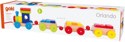 Zestaw klocków drewnianych Goki Pociąg 12 elementów 55950 (4013594559508)