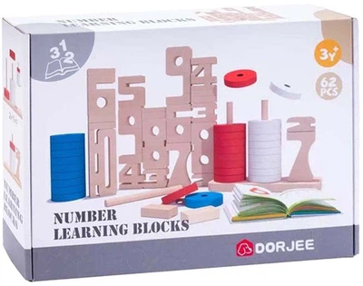 Klocki drewniane Dorjee do liczenia 62 elementy D3.403 (6973840430037)