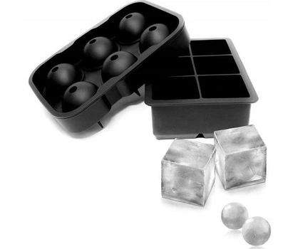 Набор силиконовых форм для льда Ice Куб и Шар 6 ячеек 2 шт Черный (C051350-51355)