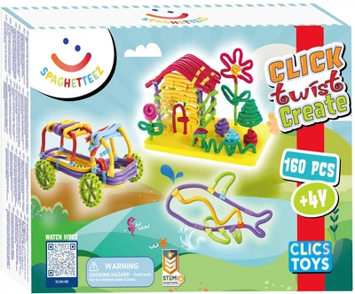 Elastyczne pręty budowlane Clics Spaghetteez 3D 160 elementów 101003 (5425002307769)