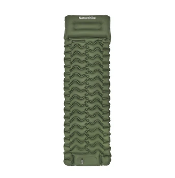 Матрац надувний одинарний Naturehike CNK2550WS019 (65 мм) з вбудованою помпою Зелений HDSYR_1890