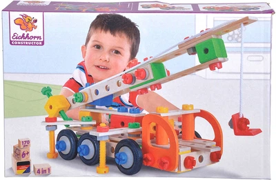 Klocki konstrukcyjne Eichhorn Constructor 4 w 1 Crane truck 170 elementów 100039094 (4051902001141)