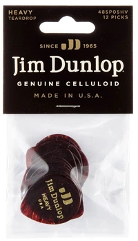 Медиаторы Dunlop 485P05HV Genuine Celluloid Teardrop Shell Heavy Player's Pack (12 шт.)