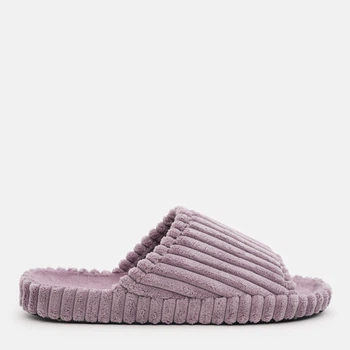 Жіночі домашні капці утеплені хутряні з відкритим носком FX shoes Лотос 7302 39 25 см Бузкові (2820000018632)