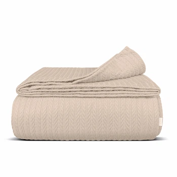 Плед-покрывало косичка COSAS 160х230 см Magnolia Knitted Braid Магнолия