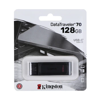 USB флеш-накопичувач 3.2 Kingston DataTraveler 70 128gb Чорний