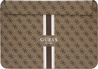 Torba na laptopa Guess 4G Printed Stripes 16" Brązowa (3666339120542)