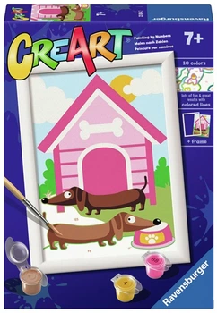 Картина за номерами Ravensburger CreArt Собака з будкою 19 × 15 см (4005556238842)