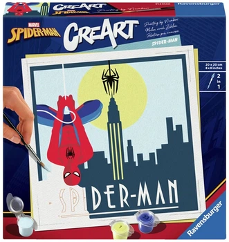 Картина за номерами Ravensburger CreArt Marvel Людина-павук 20 × 20 см (4005556238910)