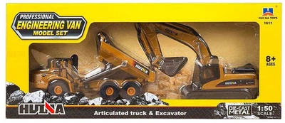 Zestaw modele Huina Toys pojazdy budowlane metalowe 1:50 2 szt 7920734 (8713218062846)