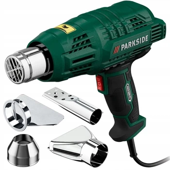 Строительный Фен Parkside PHLG 2000 F5, 2 режима температуры с 4 насадками
