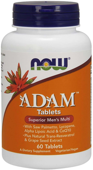 Супер мультивитамины для мужчин Now Foods Adam 60 таблеток (733739038753)