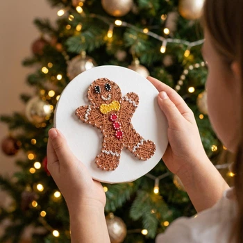 Набір для творчості та рукоділля String Art «Різдвяне печиво» Art Millennium Ø 20 см