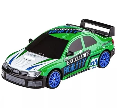 Машинка на радиоуправлении Subaru Impreza 4WD 1:24 для дрифта запасные колеса конусы (Impreza Green)