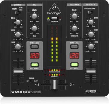 Mikser audio Behringer VMX100USB 2-kanałowy (000-A2Q01-00010)
