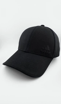 Бейсболка фулка STRETCH COTTON на резинке с вышивкой ADIDAS чёрного цвета S (55-56 см)