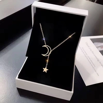 Жіночий ланцюжок Місяць та Зірка LUX