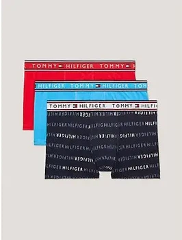 Мужские трусы-боксеры Tommy Hilfiger , M, 3 шт , разноцветные (синий, голубой, красный), 3-pack trunks