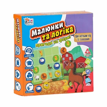 Настольная игра «Рисунки и логика – Приключения на ферме», 4FUN Game Club, от 3 лет, UKB-B 0031