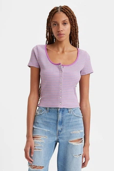 Футболка Levi's 50(2XL) Бузковий-смужка (130313)