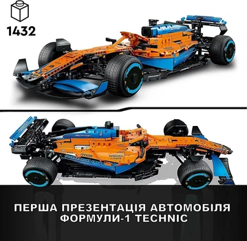 Конструктор на 1432 детали Technic McLaren Formula 1 2022 — набор для сборки гоночного автомобиля F1 (в крафтовой упаковке)