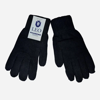 Перчатки мужские вязаные Лео Double knit One Size Черные (ROZ6400172494)