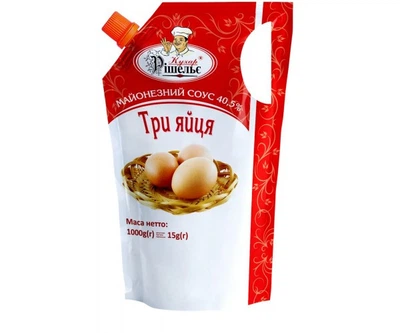 Майонезный соус "Три яйца" 40,5% 1000 g «TM "Кухар Ришелье»
